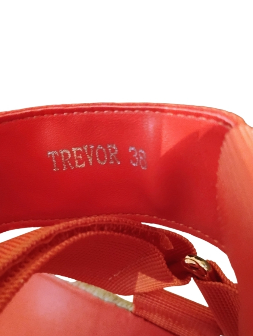 Silent D Women's Red Orange Strappy Platform Sandals. - Picture 4 of 4